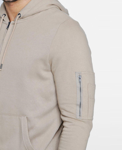 Men Zipper Through Hoodie