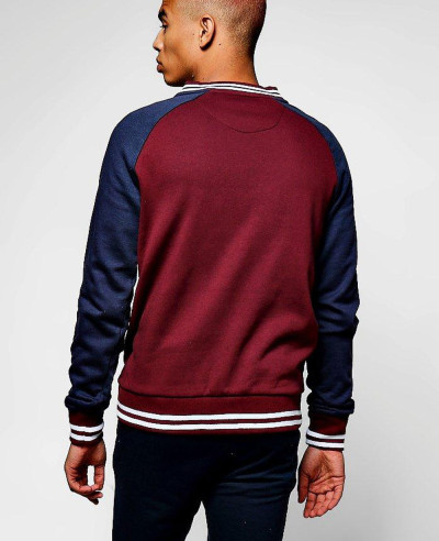 Most Selling Men Fashion Colour Block Jersey Bomber Sweat Jacket