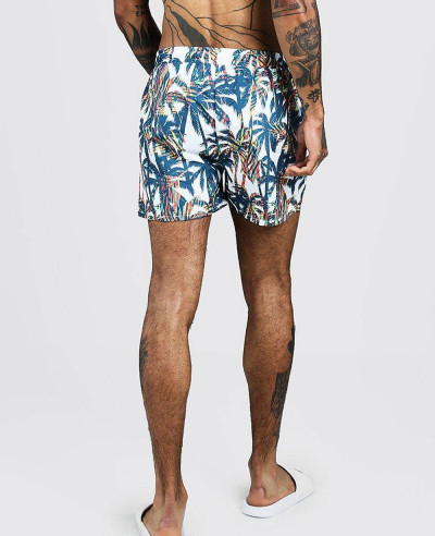 Most Selling Sublimation Palm Print Mid Length Swim Short