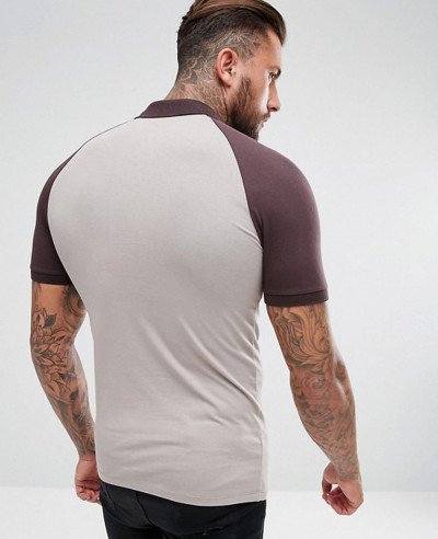 Muscle Fit Polo With Contrast Raglan