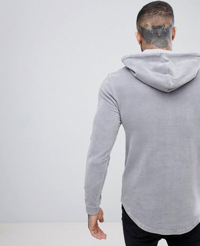 Muscle-Hoodie-In-Grey-Velour-With-Curved-Hem