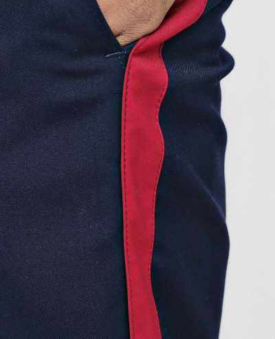 Navy Blue Stylish Cropped Tapped Detail Trouser