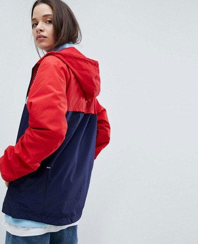 New Balance Colorblock Windbreaker Jacket In Red