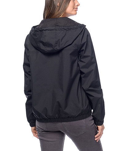 New Black Lined Windbreaker Coach Jacket