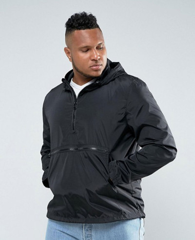 Overhead Windbreaker Jacket In Black Wholesale Manufacturer & Exporters ...