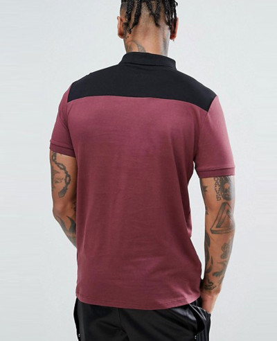 New-Design-Men-Contrast-Panel-Polo-With-Zipper-Neck