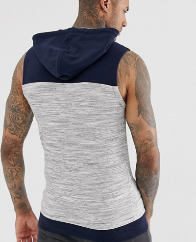 New-Design-Sleeveless-Muscle-Pullover-Moodie-With-Color-Blocking-In-Gray-Interest-Fabric