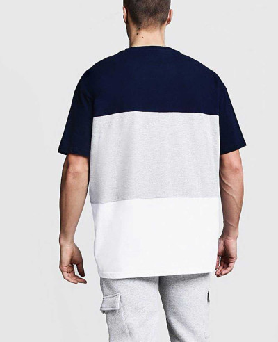New Fashionable Latest Men Oversized Color Block T Shirt