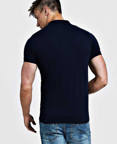 New Fashionable Men Muscle Fit Short Sleeve Color Block Polo