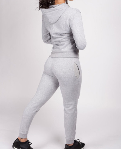 New Grey Hooded Tracksuit Set