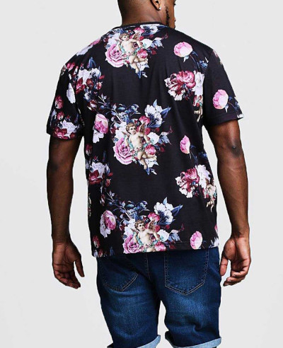 New-Latest-Custom-Design-Big-&-Tall-Cherub-Print-T-Shirt