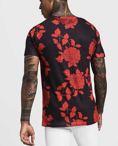 New-Latest-Stylish-Men-Rose-Printed-T-Shirt
