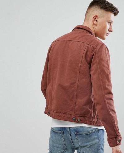 New Look Denim Jacket In Burgundy