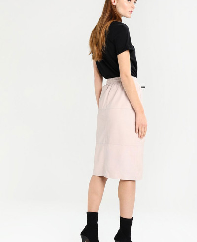 New-Look-Fashion-Pink-Leather-line-Skirt