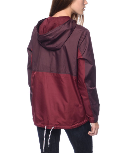 New-Look-Women-Burgundy-Mesh-Lined-Pullover-Jacket