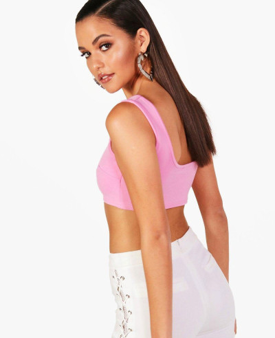 New-Most-Selling-Pink-Crop-Top