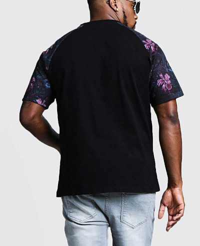 New Stylish Big & Tall Raglan Floral Print Men T Shirt