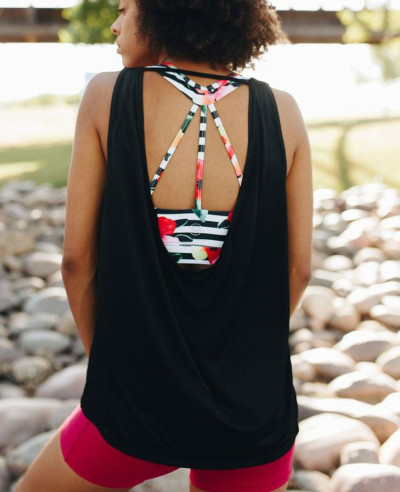 New Stylish Black Online Tank Top