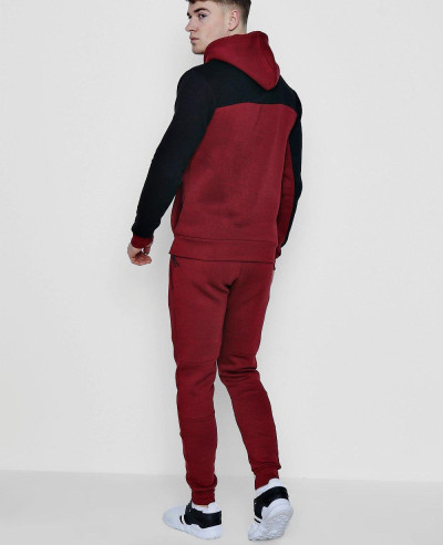 New Stylish Colour Block Hooded Tracksuit