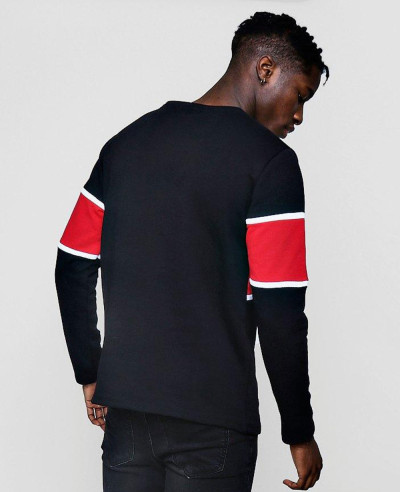 New Stylish Men Colour Block Panel Sweater Sweatshirt