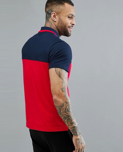 New Stylish Men Colour Block Polo in Navy