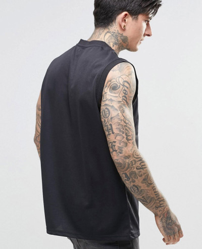 New Stylish Men Custom Tank Top In Black