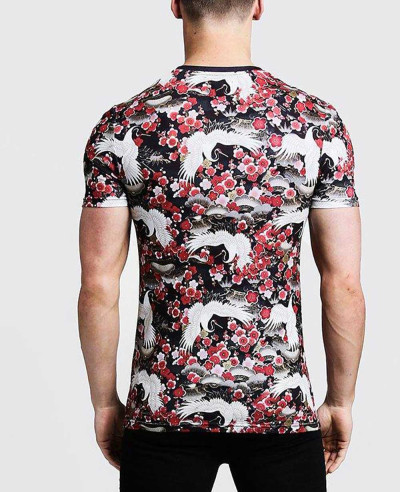 New Stylish Muscle Fit T Shirt In All Over Sublimation Print