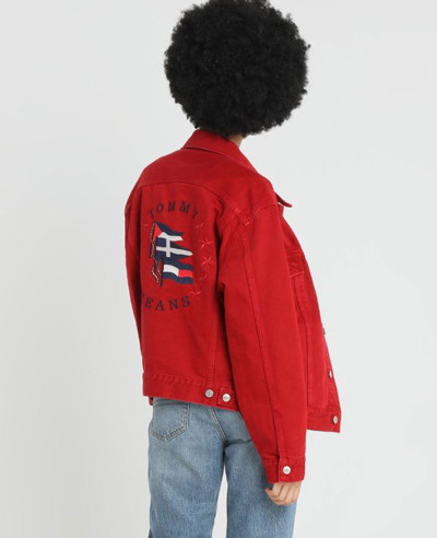 New Stylish Red Denim Jacket