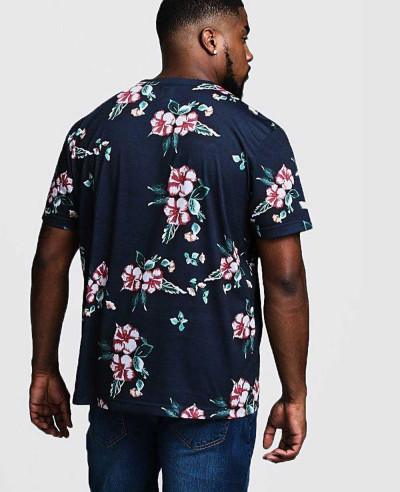 New-Sublimation-Design-Big-&-Tall-Floral-Print-T-Shirt