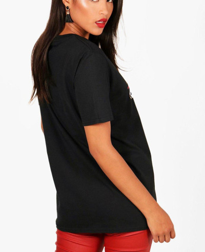 New-Women-Black-Short-T-Shirt