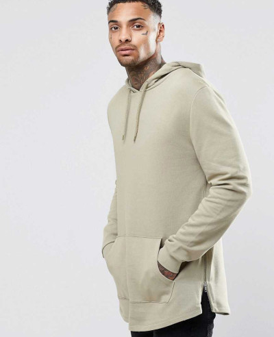 New Look About Apparels Hoodies Sweatshirts Casual Longline-Hoodie-With-Side-Zipper-Curved-Hem