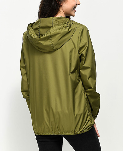 Olive-Green-New-Windbreaker-Adjustable-Drawstring-Hood-Jacket