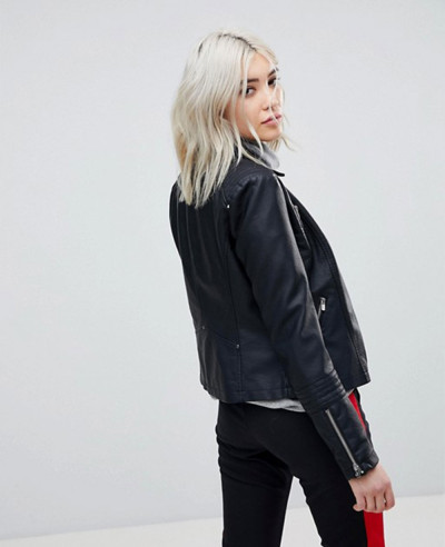 Only Leather Look Biker Jacket