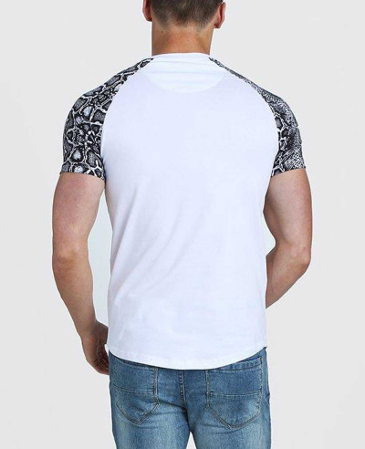 Original Men Muscle Fit Snake Print Raglan T Shirt