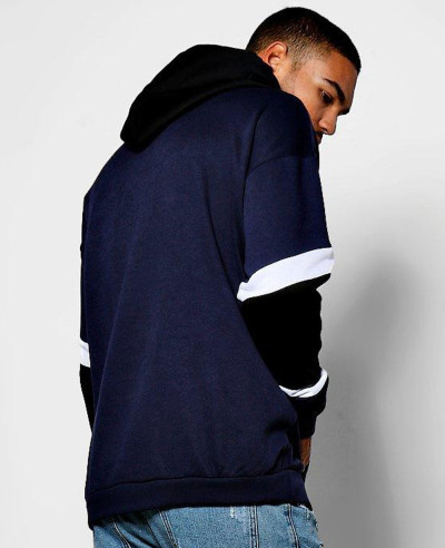 Oversized Block Sleeve Hoodie