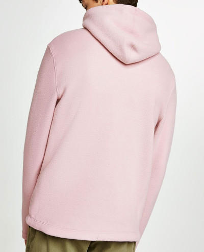 Pink Pullover Stylish Men Fleece Hoodie