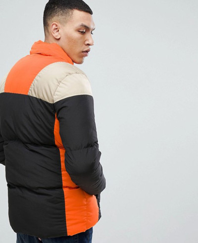 Puffer Jacket In Colour Block