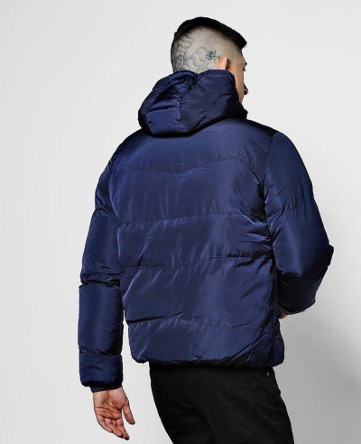 Puffer With Tech Zipper Jacket In Navy Blue