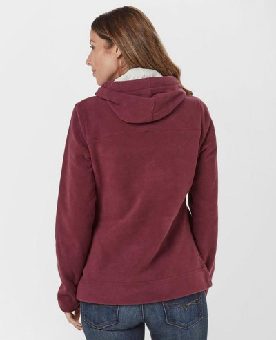 Pullover-Burgundy-Hooded-Fleece-Jacket