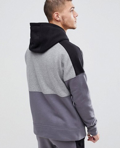 Pullover Hood With Large Logo In Grey