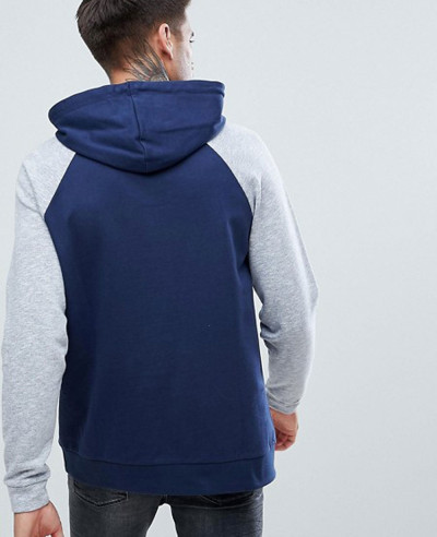 Pullover With Nep Raglan Sleeves In Navy Hoodie