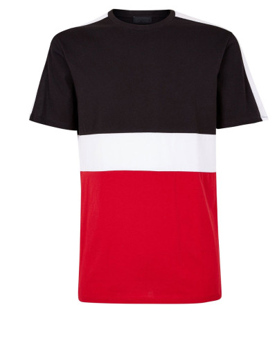 Red Colour Block T Shirt