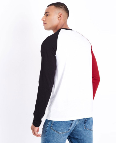 Red Raglan Long Sleeve Stylish T Shirt