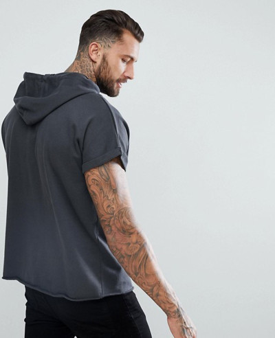 Short-Sleeve-Oversized-Hoodie-In-Washed-Black