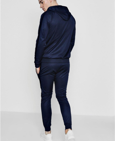 Skinny Contrast Panel Hooded Tracksuit