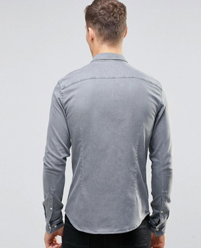 Skinny-Denim-Shirt-In-Light-Grey