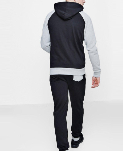 Skinny Fit Hooded Half And Half Tracksuit