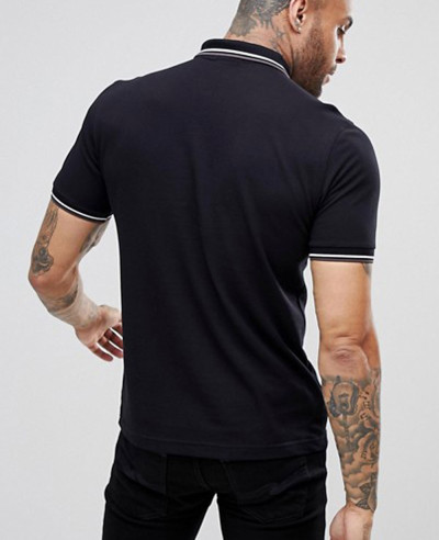 Slim-Fit-Twin-Tipped-Polo-Shirt-In-Black