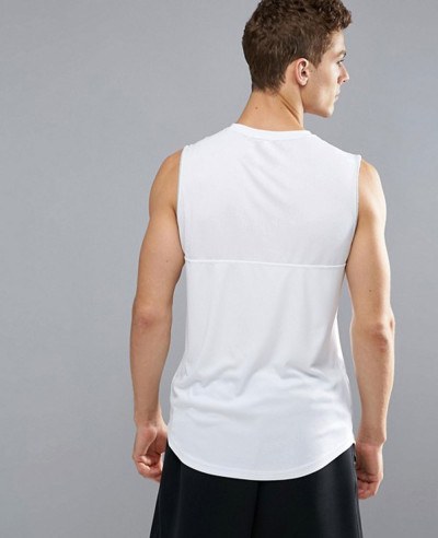 Sport Vest With Mesh Panel In White