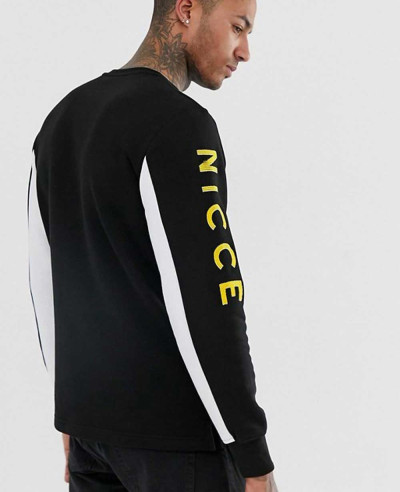 Sweatshirt With Color Panel In Black